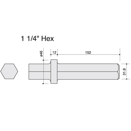 Hex Shank Wide Chisel 1.1/4" 75mm x 450mm ( Pack of 2 ) Toolpak